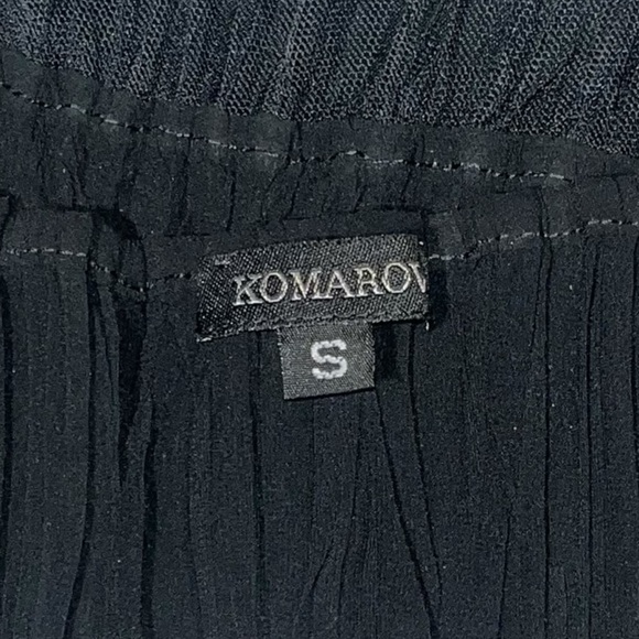 Komarov Blouse Women’s Small Crinkle Pleated Sleeveless Asymmetric Quiet Luxury - Picture 5 of 7